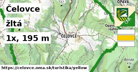 Čelovce Turistické trasy žltá 