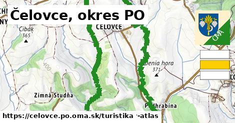 Čelovce, okres PO Turistické trasy  