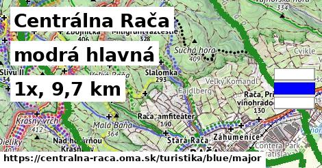 Centrálna Rača Turistické trasy modrá hlavná