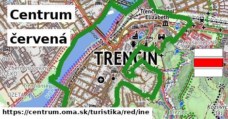 Centrum Turistické trasy červená iná