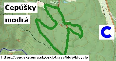 Čepúšky Cyklotrasy modrá bicycle