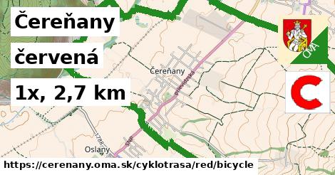 Čereňany Cyklotrasy červená bicycle