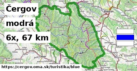 Čergov Turistické trasy modrá 