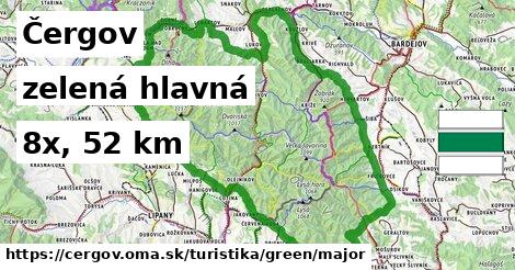 Čergov Turistické trasy zelená hlavná