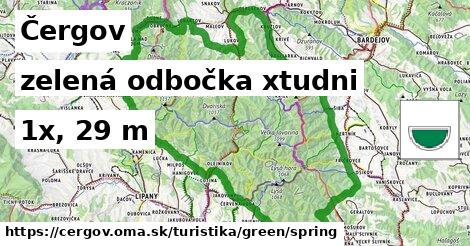 Čergov Turistické trasy zelená odbočka xtudni