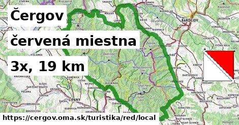 Čergov Turistické trasy červená miestna