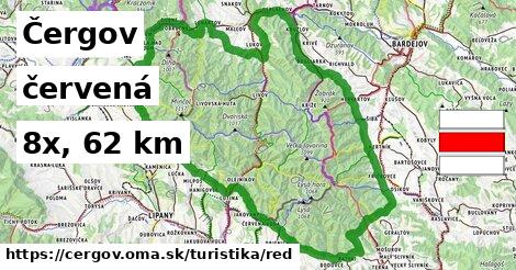 Čergov Turistické trasy červená 