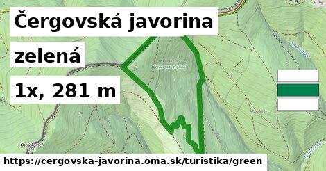 Čergovská javorina Turistické trasy zelená 