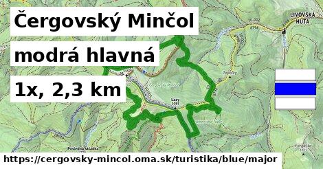 Čergovský Minčol Turistické trasy modrá hlavná