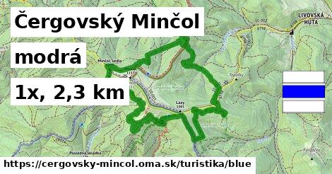 Čergovský Minčol Turistické trasy modrá 