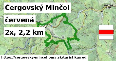 Čergovský Minčol Turistické trasy červená 
