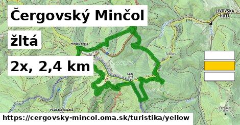 Čergovský Minčol Turistické trasy žltá 