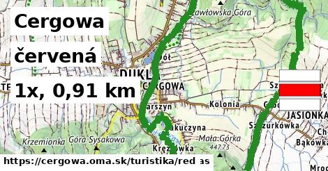 Cergowa Turistické trasy červená 