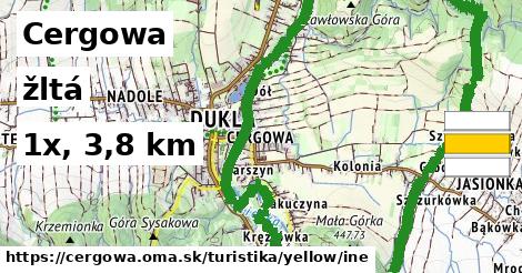Cergowa Turistické trasy žltá iná