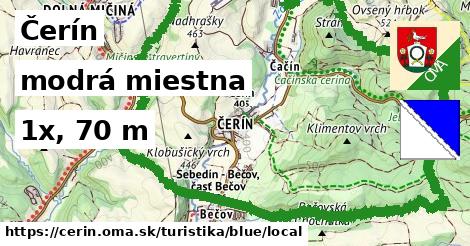 Čerín Turistické trasy modrá miestna