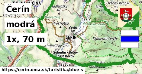 Čerín Turistické trasy modrá 