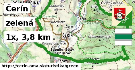 Čerín Turistické trasy zelená 