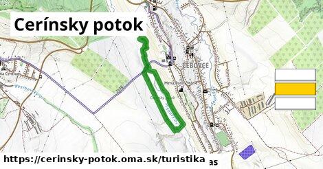 Cerínsky potok Turistické trasy  