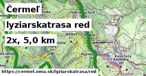Čermeľ Lyžiarske trasy červená 