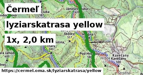 Čermeľ Lyžiarske trasy žltá 