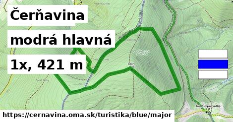 Čerňavina Turistické trasy modrá hlavná