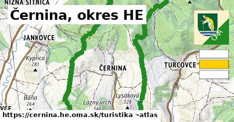 Černina, okres HE Turistické trasy  