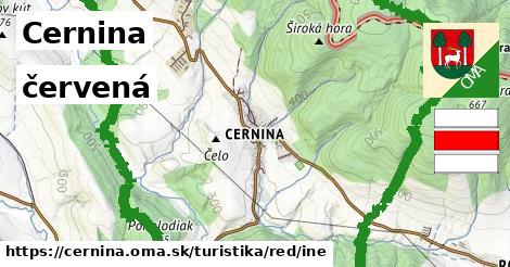 Cernina Turistické trasy červená iná