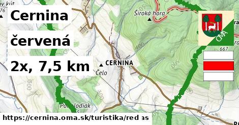 Cernina Turistické trasy červená 