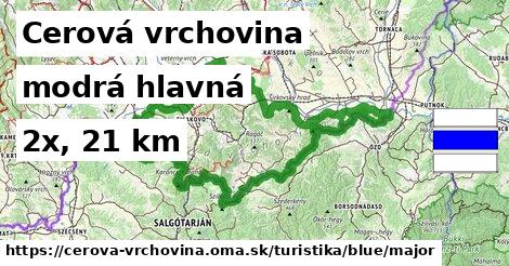 Cerová vrchovina Turistické trasy modrá hlavná