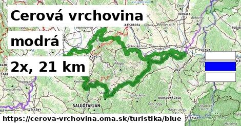 Cerová vrchovina Turistické trasy modrá 