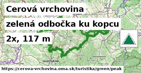 Cerová vrchovina Turistické trasy zelená odbočka ku kopcu