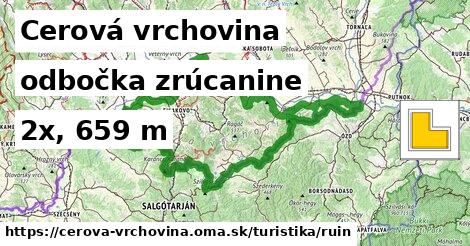 Cerová vrchovina Turistické trasy odbočka zrúcanine 