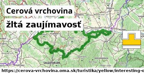 Cerová vrchovina Turistické trasy žltá zaujímavosť