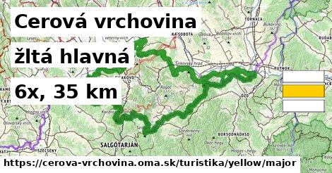 Cerová vrchovina Turistické trasy žltá hlavná