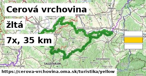 Cerová vrchovina Turistické trasy žltá 