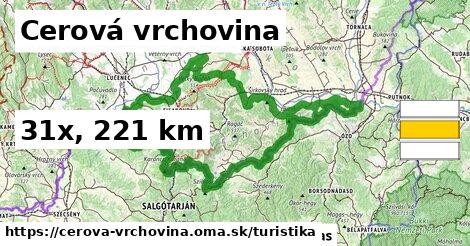 Cerová vrchovina Turistické trasy  