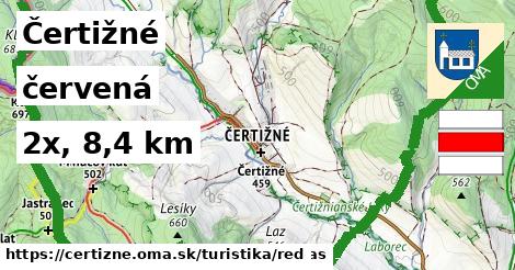 Čertižné Turistické trasy červená 