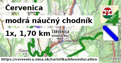 Červenica Turistické trasy modrá náučný chodník