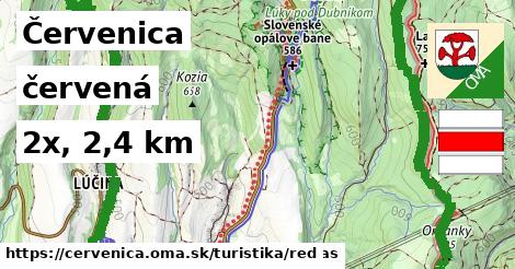 Červenica Turistické trasy červená 