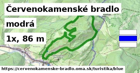 Červenokamenské bradlo Turistické trasy modrá 