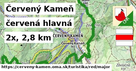 Červený Kameň Turistické trasy červená hlavná