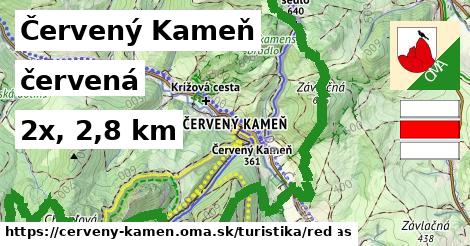 Červený Kameň Turistické trasy červená 