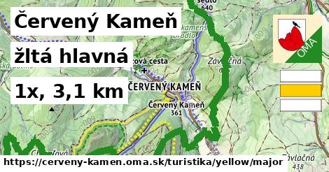 Červený Kameň Turistické trasy žltá hlavná