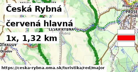 Česká Rybná Turistické trasy červená hlavná