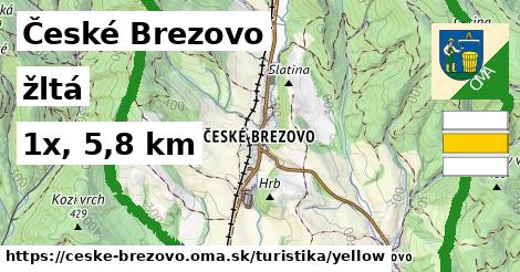 České Brezovo Turistické trasy žltá 