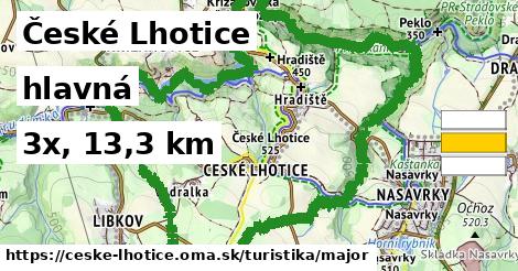 České Lhotice Turistické trasy hlavná 