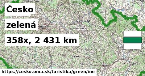 Česko Turistické trasy zelená iná