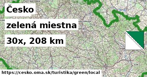 Česko Turistické trasy zelená miestna