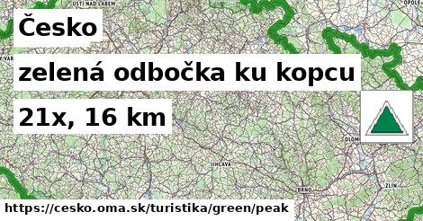 Česko Turistické trasy zelená odbočka ku kopcu