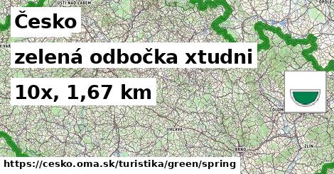 Česko Turistické trasy zelená odbočka xtudni